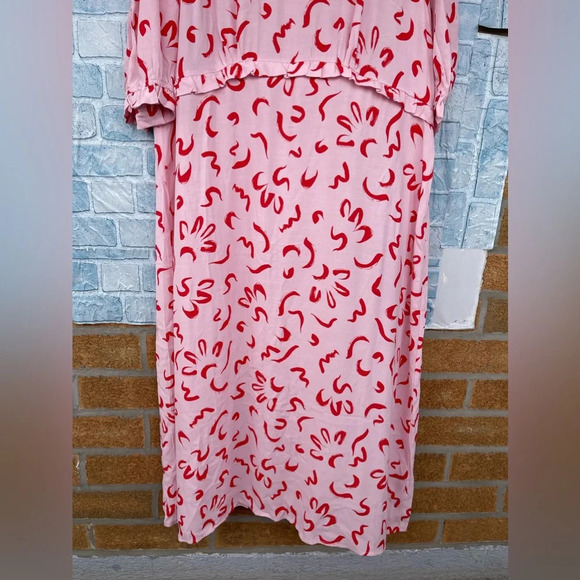Nobody's Child Plus Felicia squiggle print dress in pink size 20 - Picture 6 of 16